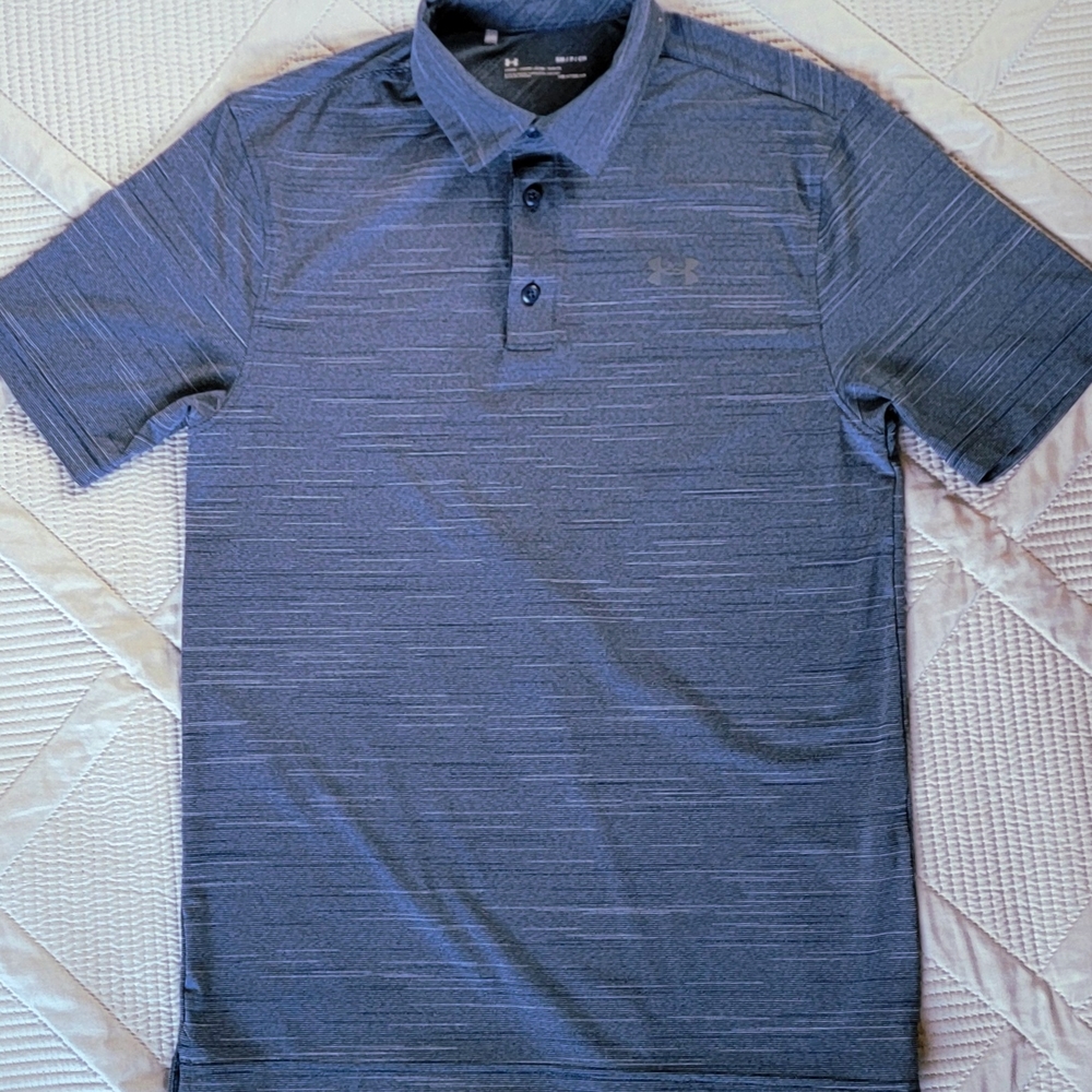 Under Armour Men's Heathered Navy Polo